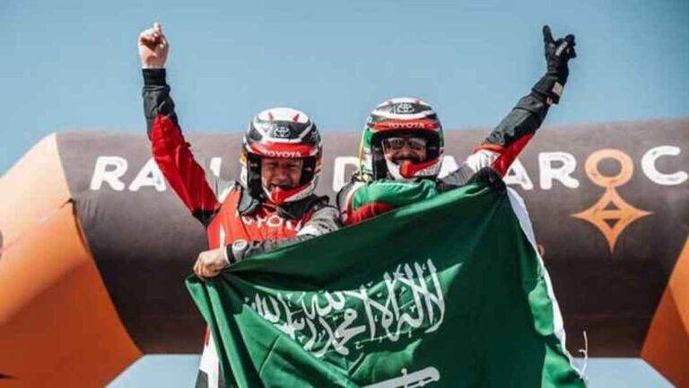 يزيد الراجحي اول سعودي يفوز برالي المغرب الصحراوي