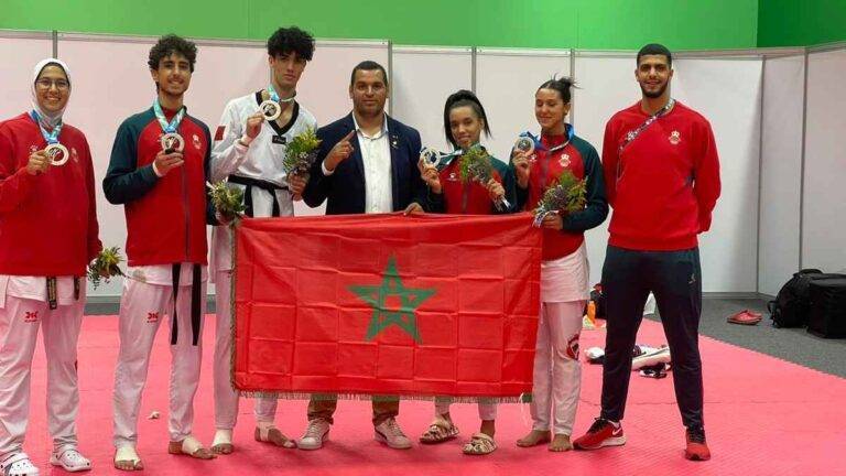 ميدالية فضية للفريق الوطني المغربي للتايكوندو في الألعاب القتالية العالمية بالسعودية