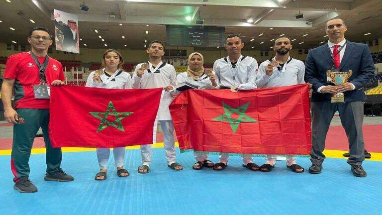 ميدالية ذهبية و أربع نحاسيات للمنتخب المغربي للباراتايكوندو في كأس رئيس الإتحاد الدولي الأردن 2023