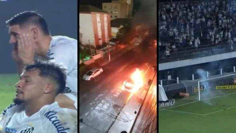 جماهير سانتوس تحرق مدينتها بعد سقوط الفريق الى الدرجة الثانية