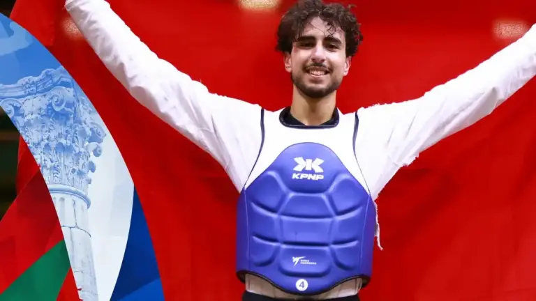 هيثم الزغوطي يحصد الميدالية الفضية في التايكواندو